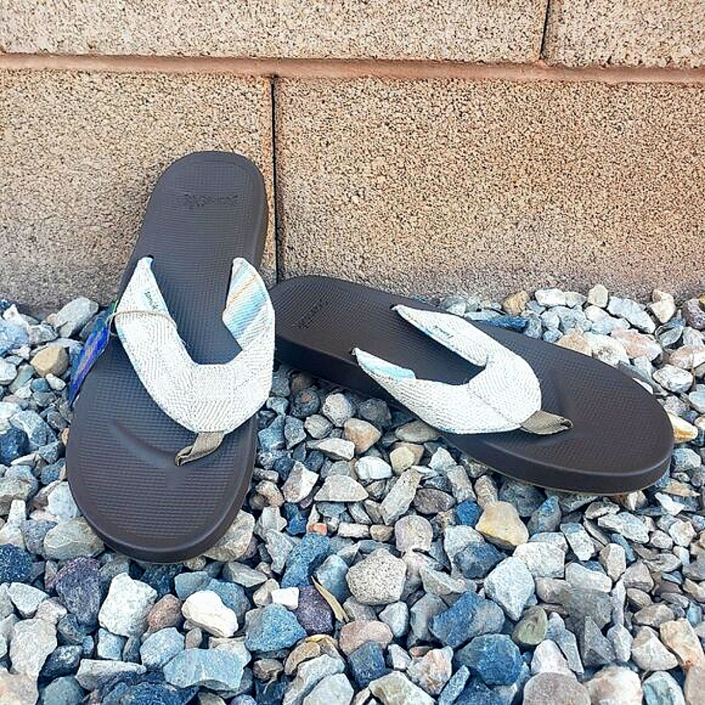 New Sanuk Mens Black Cosmic Yoga Mat Hemp Flip Flops Size 9 & 12